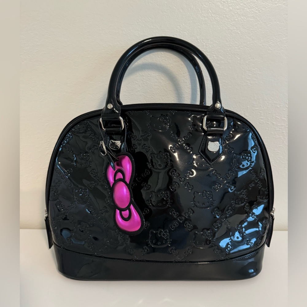 Y2K Hello Kitty Loungefly Embossed Black Patent Leather Bag